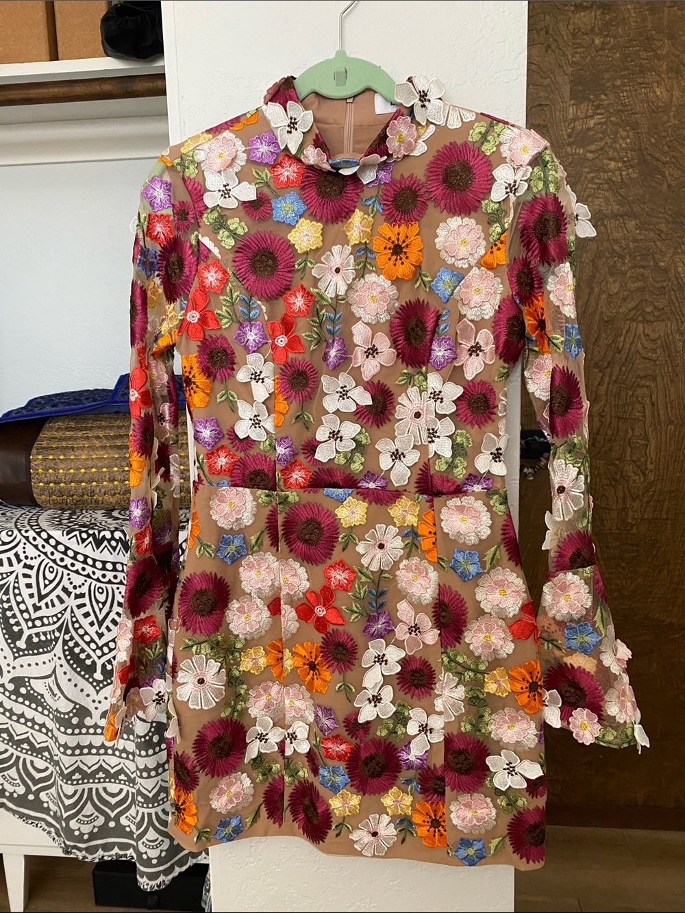 Elliat Floral Appliqué Mini Dress